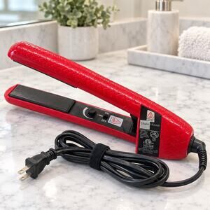 Style House Professional 1.25” Ceramic Flat Iron Red Hair Straightener